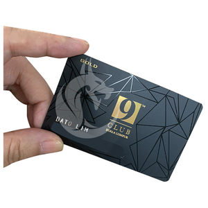 Carte de visite personnalisée de luxe en PVC noir mat, épaisseur 0,76 mm, impression offset avec encre UV en relief, finition brillante/métallique - Product Image 3