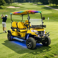 Voiturette de golf électrique Rainbow 72V 5kW 4 places, couleur de carrosserie personnalisable, avec boîte de rangement arrière, homologuée DOT pour les États-Unis