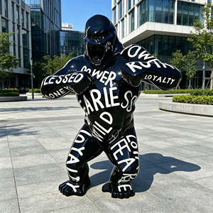 Escultura <span class=keywords><strong>de</strong></span> Gorila King Kong <span class=keywords><strong>de</strong></span> Fibra <span class=keywords><strong>de</strong></span> Vidrio, Pintada con Letras <span class=keywords><strong>de</strong></span> Grafiti, Estatua <span class=keywords><strong>de</strong></span> Gorila Grande para Decoración <span class=keywords><strong>de</strong></span> Arte Callejero en Centros Comerciales, Arte Pop - Product Image 1