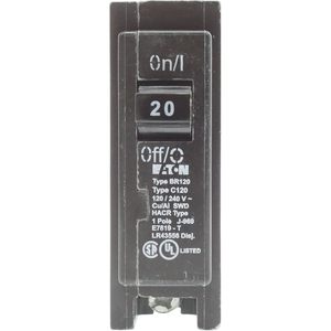 เบรกเกอร์ Eaton Br120 20A 1 โพล แบบมาตรฐาน ติดตั้งบนแผง - Product Image 1