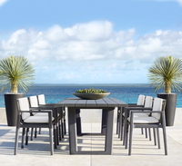 MESA Ensemble de salle à manger moderne de luxe pour extérieur, résistant aux intempéries, pour patio, jardin, hôtel, plage, fauteuil de salle à manger en aluminium thermolaqué fait main