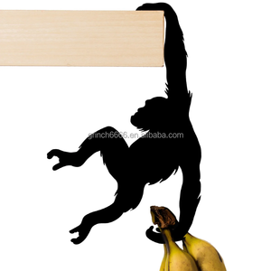 Scimmia in metallo nero porta Banana borsa a forma di scimmia con gancio e portachiavi decorazione per la casa mensola regalo arredamento <span class=keywords><strong>Albert</strong></span> the scimpanzé - Product Image 6
