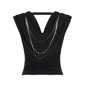 Sexy Backless Cowl Neck Floral Breathable Short Cami Tank <b>Top</b> Women Wholesale - Product Image 6