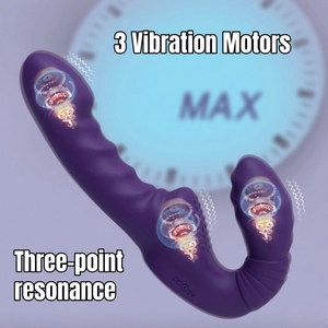 لعبة جنسية للسحاقيات بـ10 اهتزازات مع تحكم عن بعد لاسلكي، هزاز مزدوج الطرف بدون حزام لتحفيز نقطة G، ألعاب جنسية للنساء - Product Image 4