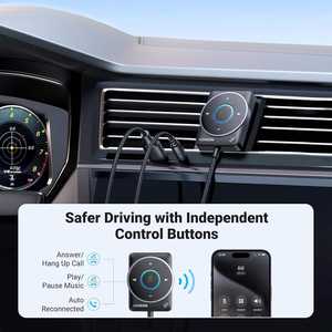 Adattatore <span class=keywords><strong>Bluetooth</strong></span> 5.4 UGREEN per Auto, [Connessione Potenziata e Cancellazione del Rumore], Ricevitore <span class=keywords><strong>Bluetooth</strong></span> <span class=keywords><strong>Aux</strong></span> con <span class=keywords><strong>Cavo</strong></span> Intrecciato in Nylon - Product Image 5