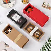 Boîte à gâteaux de mariage personnalisée avec logo en feuille d'or à chaud, base en papier rigide recyclé et panneau transparent