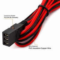 Kabel Ekstensi Perakitan Kabel Harness Karet PBT 3 Pin Kustom OEM, Konektor Adaptor untuk Peralatan Catu Daya LED Otomotif