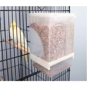 กล่องอาหารนกอะคริลิคแบบมีหน้าต่าง Kangdarpet ขนาดใหญ่ 3 in 1 สำหรับนกบัดจี นกแก้ว - Product Image 5