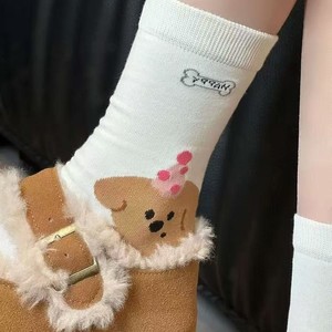 <b>Cute</b> Cartoon Seamless Mid Calf <b>Socks</b> For Women Cotton Breathable Sweat Absorbing Odor Resistant Youth Style - Product Image 4