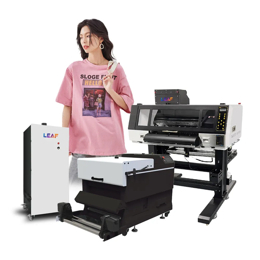 Foglia digitale 60cm a getto d'inchiostro DTF Impresora doppia i3200 teste diretta a pellicola DTF stampante t-shirt macchina per tutti i tessuti