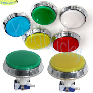 60mm 아케이드 LED 버튼 전기 도금 평평한 원형 버튼 아케이드 비디오 게임 플레이어 푸시 버튼 스위치 아케이드 게임기 - Product Image 6