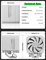 Refroidisseur de processeur UpHere Gaming, 6 caloducs, double tour, ventilateur CPU 120 mm pour LGA1851, 1700, AM5, AM4, ordinateur de bureau