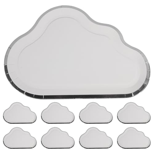 Assiettes en papier en forme de nuage pour fête de filles, assiettes à gâteau, assiettes de fête couleur bonbon pour fournitures de fête d'anniversaire - Product Image 1