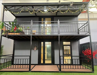 Maison conteneur extensible à double aile personnalisée, unité modulaire préfabriquée à double étage en structure acier pour bureaux et hôtels