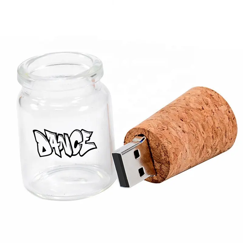 Botella de Drift wish bottle, memoria flash de madera, pendrive, usb 3,0, 4GB, 8GB, corcho