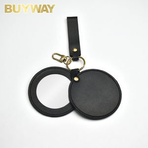 Cá Nhân Logo Tùy Chỉnh Gương Vòng Trang Điểm Xoay PU Da Gương Keychain Mỹ Phẩm Gương Nhỏ Gọn Túi Nhỏ Gương - Product Image 1