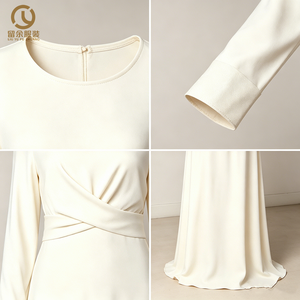 Abaya élégante à manches longues pour <span class=keywords><strong>femme</strong></span>, taille XS, robe de mariée traditionnelle en soie, compatible avec le burqa et le hijab, pour l'été et l'hiver, soldes promotionnelles - Product Image 4