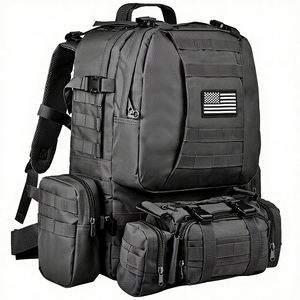 Sac à dos tactique unisexe robuste de 60 L grande capacité avec système Molle détachable - Product Image 1