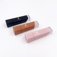 Emballage cosmétique personnalisé avec logo, tube de brillant à lèvres mignon en forme de crème glacée de 8 ml, flacon vide pour huile à lèvres en forme de bâtonnet glacé avec applicateur floqué