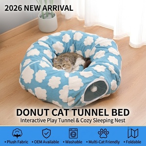 Tempat Tidur Kucing Bentuk Ban Harga Pabrik, Terbuat dari Bahan Plush Lembut, Lipat, Bentuk Donat, Rumah Nyaman untuk Kucing Indoor dan Hewan Kecil, OEM - Product Image 6
