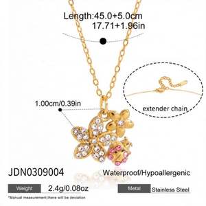 Collier Pendentif Créatif en Acier Inoxydable Plaqué Or 14k 18k avec Zircon, Étanche et Anti-ternissement, pour Femmes et Hommes - Product Image 6