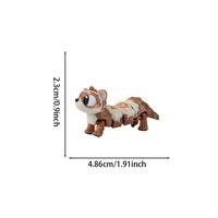 Jouet promotionnel : Animaux imprimés en 3D, Petits animaux à grands yeux imprimés en 3D, Jouets multi-articulés, Ornements multicolores