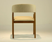 Meubles de Restaurant modernes de haute qualité cadre en bois massif cuir lin coussin fauteuil chaise de salle à manger pour café et salle à manger