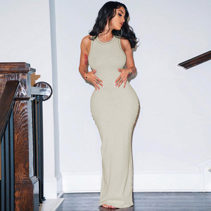 Best Long Shapewear Bodycon Halter Dress Basic Maxi Full Slip Loungewear  Bodysuit Shaper Dress Build In Shapewear Dress