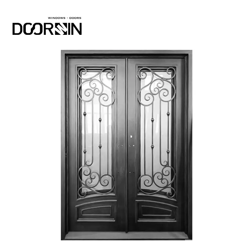 Doorwin Exterior Iron French Doors Entrance Door Iron Front Entry Door For House
