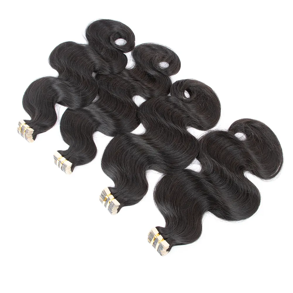 Tape In Extensions 100Human Hair 12A Body Wave 100% Raw Mink Virgin Human Hair Tape Ins Hair Extensions