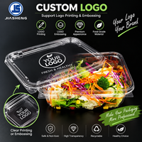 Conteneur à salade en plastique PET transparent de qualité alimentaire, personnalisable avec logo, pour fruits et légumes, vente en gros