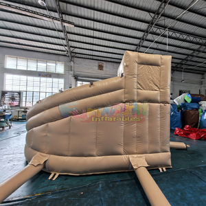 Parque acuático inflable color melocotón con tobogán, piscina, casa de brinco y pista de obstáculos - Product Image 6