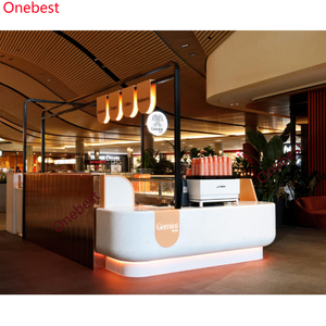 Kích thước lớn U hình dạng kiosk LED quầy <span class=keywords><strong>bar</strong></span> phù hợp bề mặt rắn bánh thực phẩm đồ nội thất thanh cho hành lang trung tâm mua sắm - Product Image 2