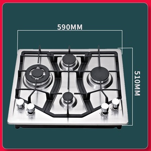 Cocina de Gas comercial de 60cm con 4 quemadores Encimera integrada del fabricante para Cocina Casera para RV Uso al aire libre Energía solar alimentada - Product Image 5