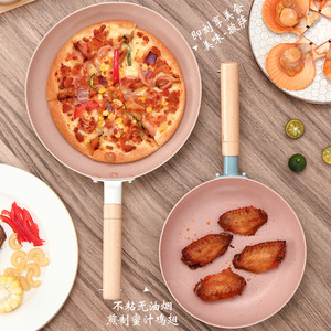 Poêle antiadhésive ronde compatible induction pour steak, œufs, crêpes, friture profonde, usage domestique - Product Image 1