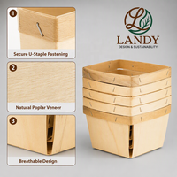 Boîtes en bois ventilées durables de qualité supérieure avec logo personnalisé pour fruits et légumes, boîte à légumes en bois biodégradable jetable