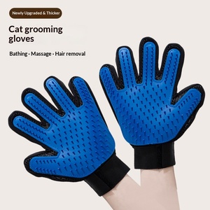 Gant de toilettage pour animaux de compagnie, <span class=keywords><strong>brosse</strong></span> anti-poils pour chiens et chats, outil de massage doux pour éliminer les poils morts avec embouts en TPR - Product Image 3