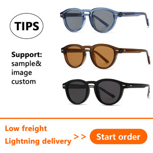 À la mode 2025 cadre rond INS à la mode Street Style rétro artistique acrylique Insert 28029 moderne élégant prêt à expédier lunettes de soleil - Product Image 2