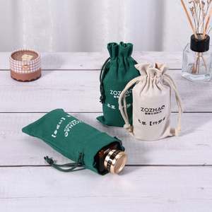 Sac à cordon en toile de coton imprimé avec logo personnalisable, emballage pour parfum, bijoux, cadeaux, vaisselle recyclable, ustensiles de cuisine - Product Image 5