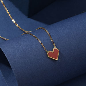 Collares con colgante de corazón de acero inoxidable romántico, regalo de joyería para el Día de San Valentín, aniversario, cumpleaños - Product Image 2