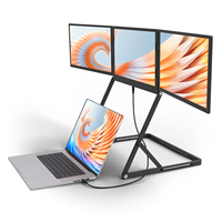 Moniteur portable Eimio 14 pouces IPS Quad Screen 1920x1200 Type C, connexion par un seul câble, triple écran, extension d'écran pour PC portable, OEM
