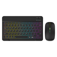 Set Kombo Mouse Bluetooth dan Keyboard Nirkabel RGB Mini Ultra Tipis Warna-warni dengan Lampu Latar RGB untuk Tab S7/S6 Lite/A7/A8/A9+/S9