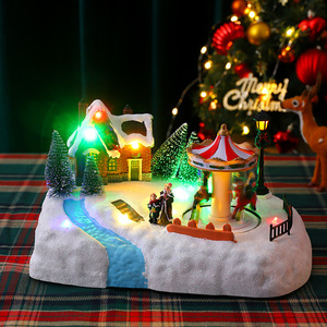 <b>Christmas</b> Gifts LED <b>Music</b> House Santa Claus <b>Christmas</b> Decoration Resin Ornament LED <b>Christmas</b> <b>Music</b> <b>Box</b> - Product Image 3