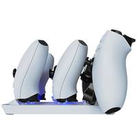 Station de charge multifonctionnelle 3 en 1 avec lumière LED RVB, double contrôleur, support de base pour manette PS5, console de jeu PS Portal