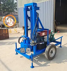 China Supplier Mini Price Small Portable Diesel Hydraulic Borehole Water Well Drilling Rig Machine For Sale