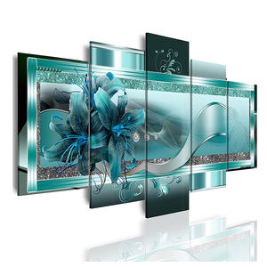 Grande <span class=keywords><strong>Orchidée</strong></span> Dorée Imprimé Fleur Abstraite Décoration de Maison Panneau Photo toile peinture art mural - Product Image 2