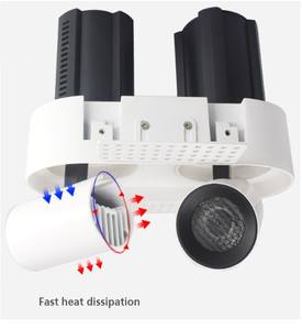 <span class=keywords><strong>Spot</strong></span> encastré <span class=keywords><strong>double</strong></span> sans cadre 20W orientable, éclairage elliptique vers le haut et vers le bas, 2400lm - Product Image 5