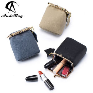 AndoBag Mini porte-rouge à lèvres pour femme, couleur unie, mode, pochette de rangement à fermeture éclair, porte-clés, porte-monnaie portable, pendentif - Product Image 1
