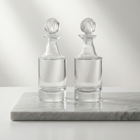 Bouteille de présentation en verre transparent de 250 ml, polie à la main, avec bouchon en liège, pour huile d'Attar Oud, style arabe
