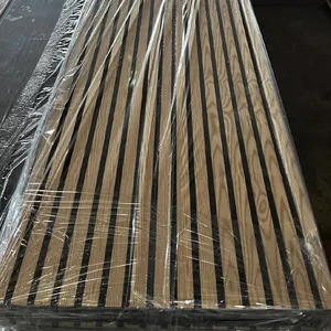 Akupanel木製スラット音響パネルポリエステルAkupanelスラットパネル工場卸売